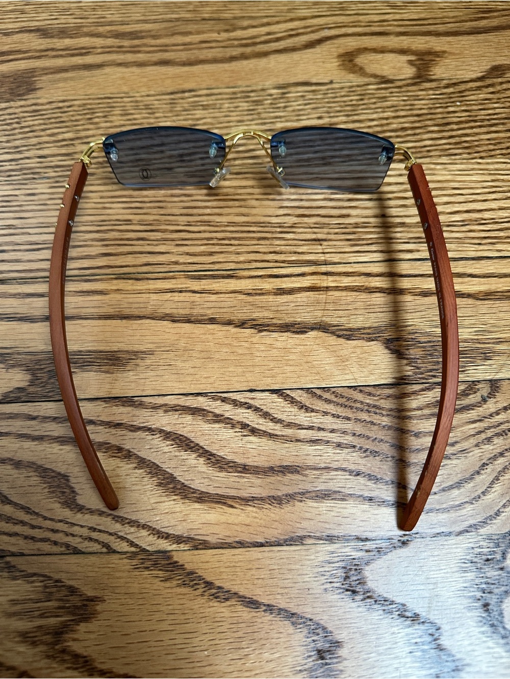 Cartier Rimless Sunglasses with Blue Gradient Lenses and Gold Accents - Picture 4 of 14